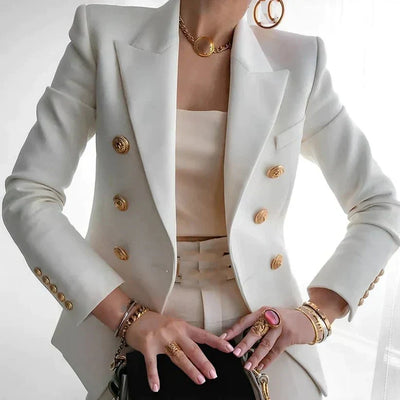 Dames blazer met dubbele knoopsluiting
