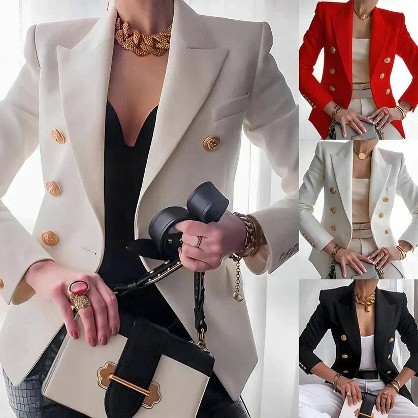 Dames blazer met dubbele knoopsluiting
