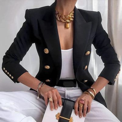 Dames blazer met dubbele knoopsluiting