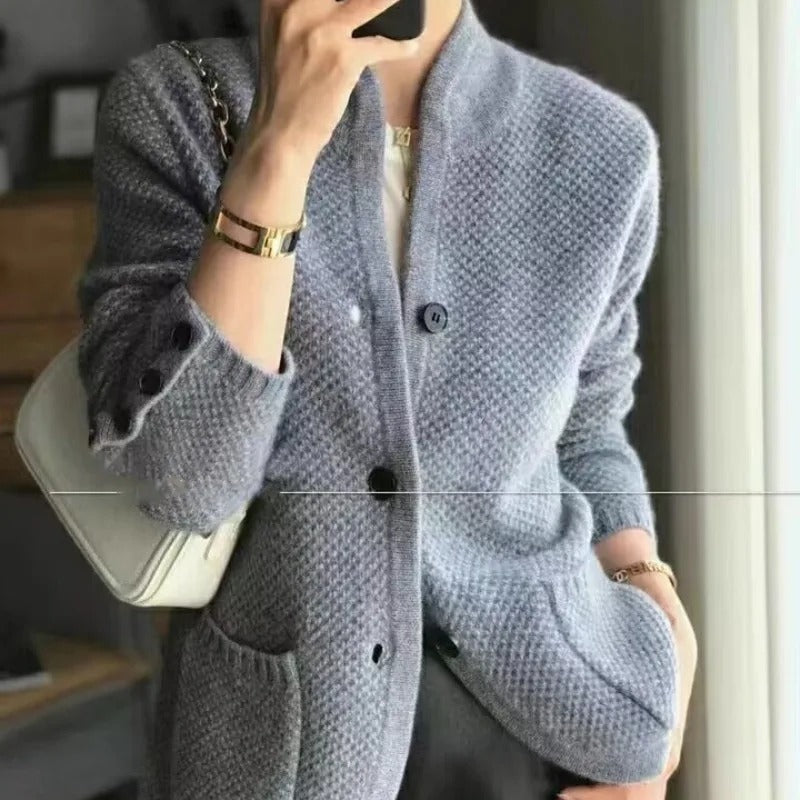 Dames Gebreide Cardigan Met Knopen