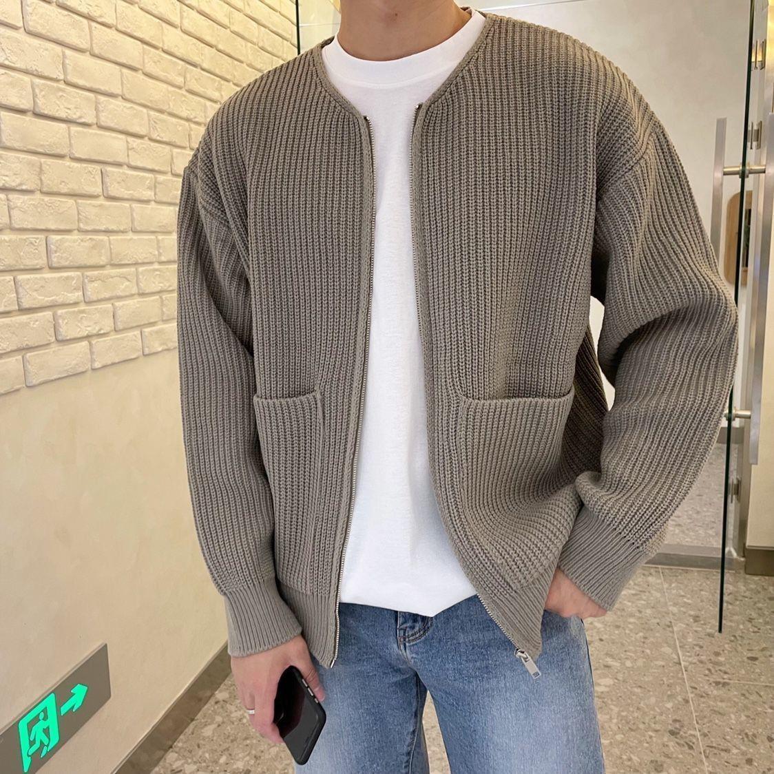 Heren gebreid cardigan in modern design