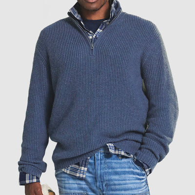 Heren kasjmier zip pullover