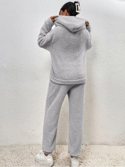Dames huispak teddy set hoodie en broek