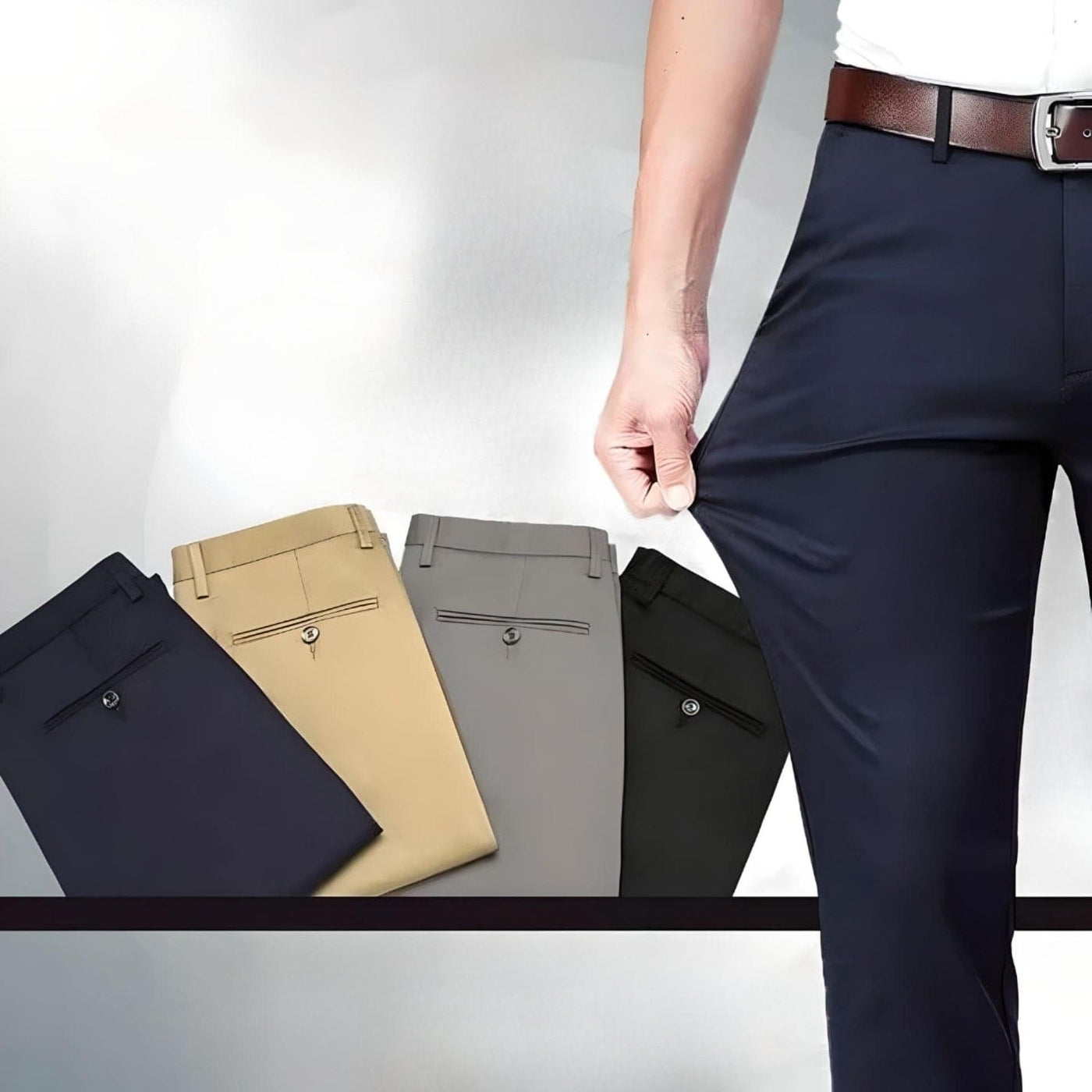 Heren stretchbroek slim fit comfortabel