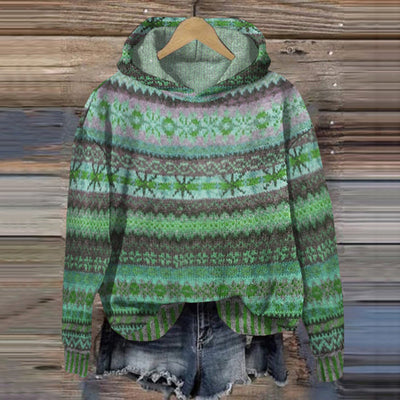 Dames hoodie met Noors patroon
