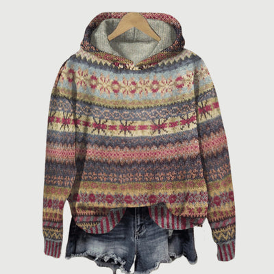 Dames hoodie met Noors patroon