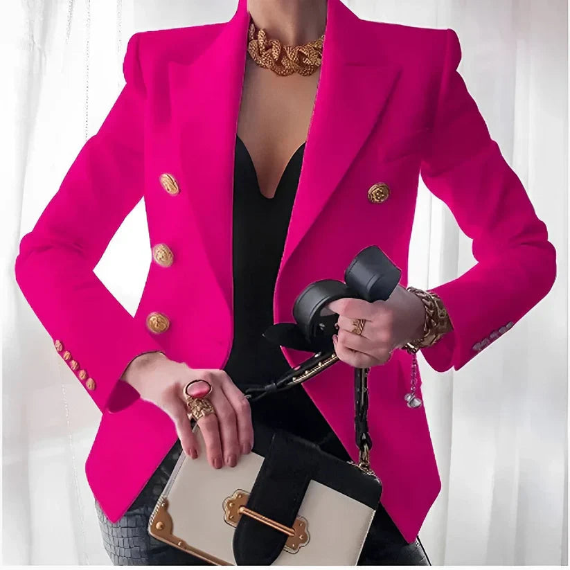 Dames Blazer Met Gouden Knopen