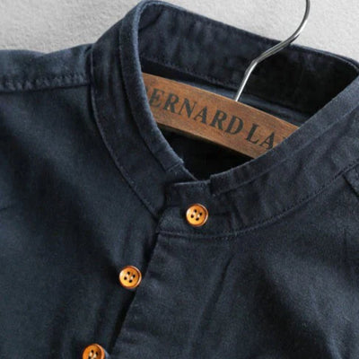 Heren slim fit shirt met opstaande kraag