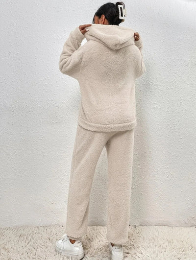 Dames huispak teddy set hoodie en broek
