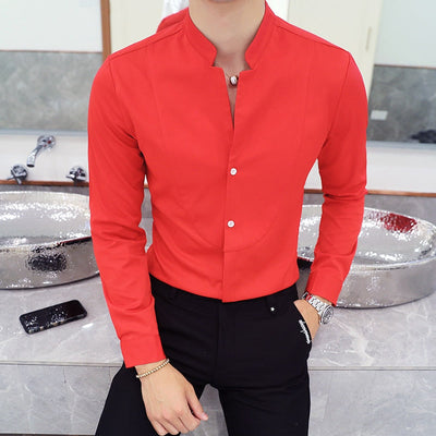 Heren Slim Fit Shirt Met Lange Mouwen