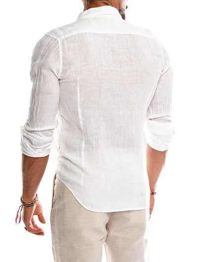 Heren Slim Fit Linnen Overhemd Tijdloos