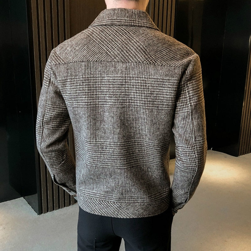 Heren Patchwork Jas met Elegantie