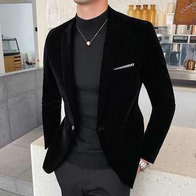 Heren Velvet Blazer Italiaans Design