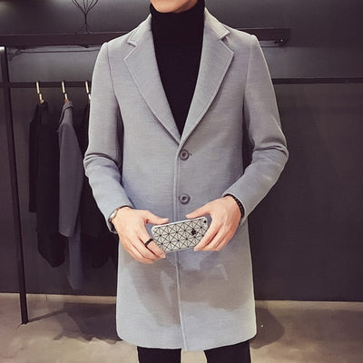 Heren Lange Jas met Elegante Stijl