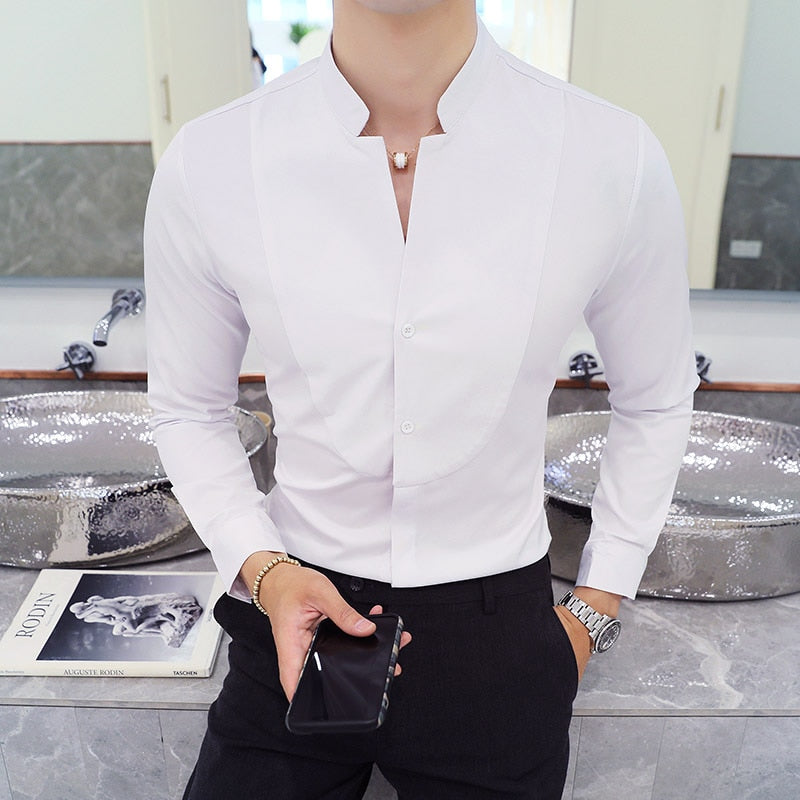 Heren Slim Fit Shirt Met Lange Mouwen