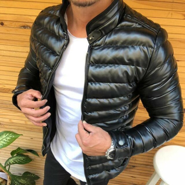 Heren Slim Premium Jas Zwart