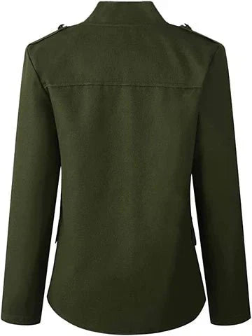 Dames Jas Met Militaire Uitstraling Chic