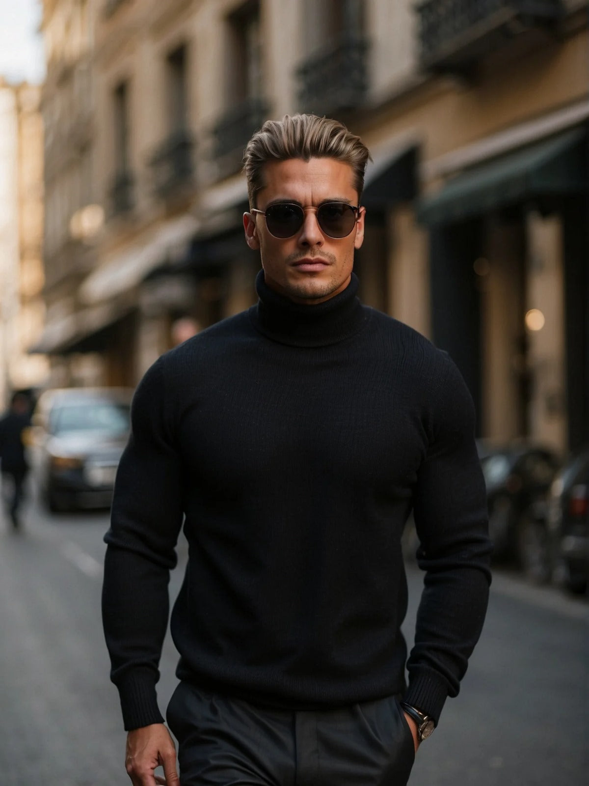 Heren rollkragenpullover virgin wool