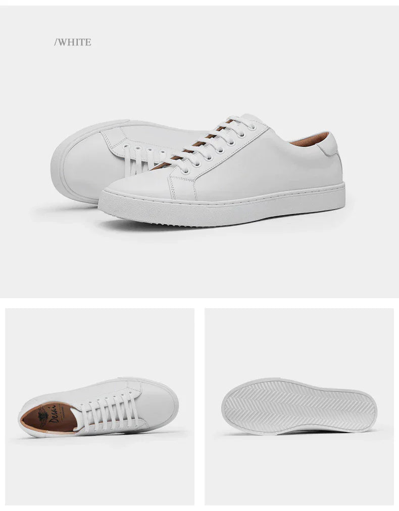 Heren Leren Witte Schoenen