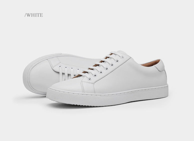 Heren Leren Witte Schoenen